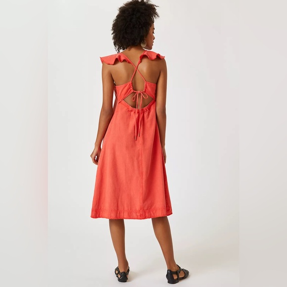 Anthropologie Pilcro Flutter Sleeve Midi Dress - Picture 5 of 16